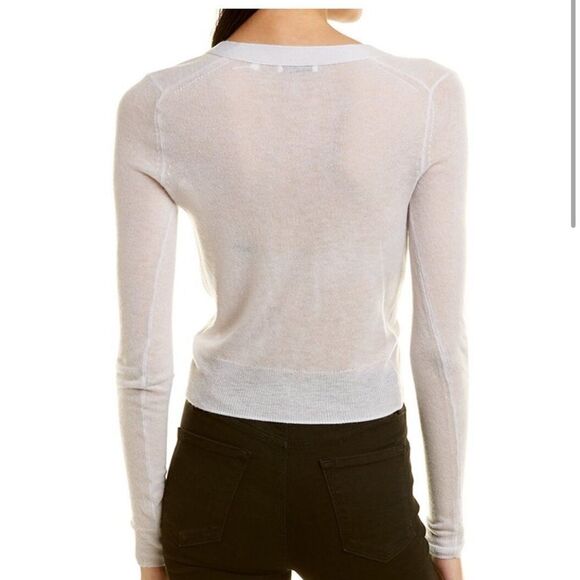 NWT Rebecca Taylor Wool Blend Rouched V neck Sweater Cardigan - Picture 2 of 10